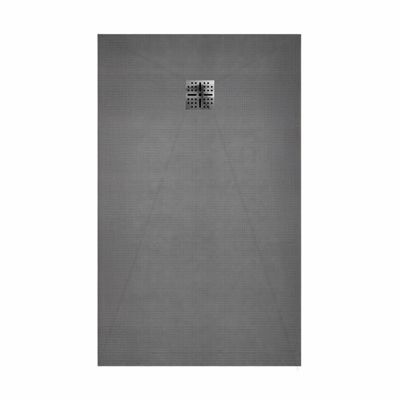 Receveur de douche à carreler 140x80 cm avec bonde à sortie Horizontale - Grille finition chrome