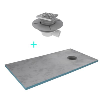 Receveur de douche à carreler 140x80 cm avec bonde à sortie Horizontale - Grille finition chrome