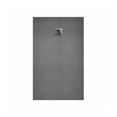 Receveur de douche à carreler 140x80 cm avec bonde à sortie Horizontale - Grille finition chrome