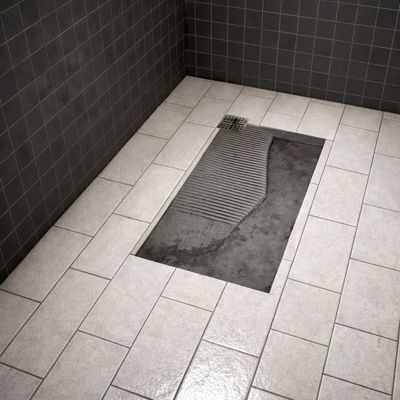 Receveur de douche à carreler 140x80 cm avec bonde à sortie Horizontale - Grille finition chrome