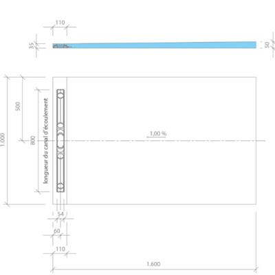 Receveur de douche à carreler 160 x 100 cmWEDI Fundo Riolito Neo