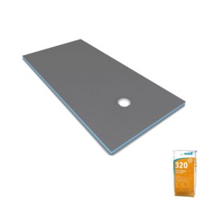 Receveur de douche à carreler 160 x 100 WEDI Fundo Primo rectangle écoulement excentré + colle 320