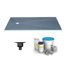 Receveur de douche à carreler 180 x 90 WEDI Fundo Primo rectangle écoulement excentré + bonde verticale + kit d'étanchéité