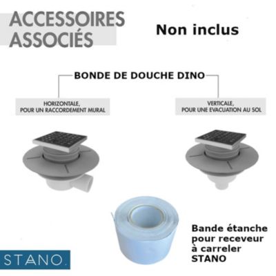 Receveur de douche à carreler 90 x 160 cm DINO 4 pentes