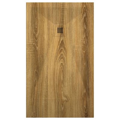 Receveur de douche Chêne, finition Lisse Stone 3D, grille de couleur - 130 x 90 cm