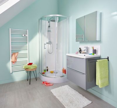 Receveur de douche à l'italien 80x76cm H.3cm, blanc, rectangulaire, Bac