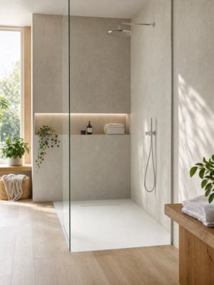 Receveur de douche en béton ciré LISSE Gakeal 140x90 , fabriqué artisanalement en France par Gakeal
