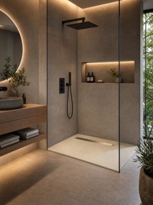 Receveur de douche en béton ciré LISSE Gakeal 160x90 , fabriqué ...