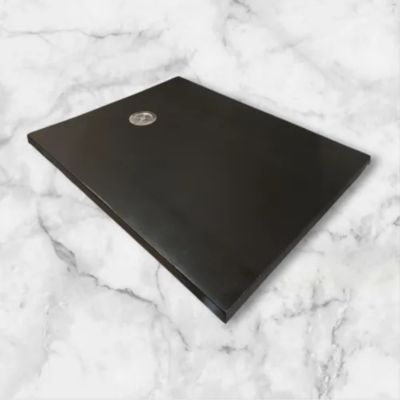 Receveur de douche en béton ciré Lisse noir 80x180, fabriqué Artisanalement en France par GAKEAL