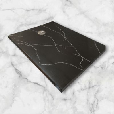 Receveur de douche en béton ciré Lisse noir  effet mabre  80x130, fabriqué Artisanalement en France par GAKEAL