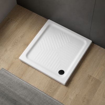 Receveur De Douche En Céramique 80X80 Avec Bordure H 10Cm - Topaze