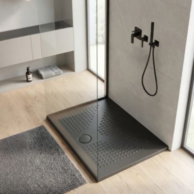 Receveur De Douche En Céramique Noir Mat 70X90 Slim
