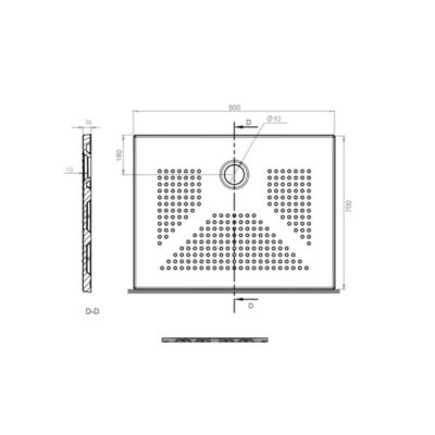 Receveur De Douche En Céramique Noir Mat 70X90 Slim