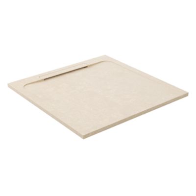 Receveur de douche en pierre naturelle extra plat à poser 70x70cm - beige marbre - ORIGINE