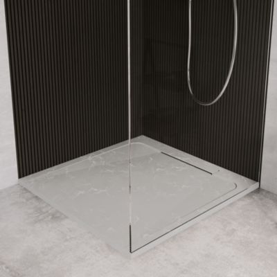 Receveur de douche en pierre naturelle extra plat à poser 70x70cm - gris marbre - ORIGINE
