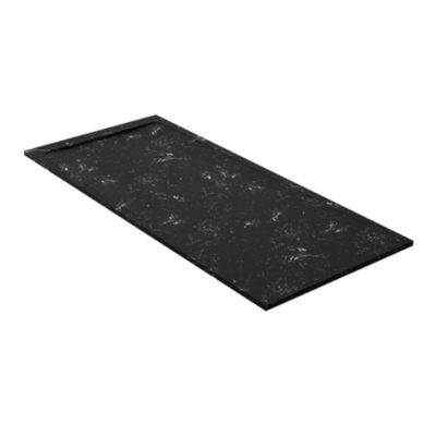 Receveur de douche en pierre naturelle extra plat à poser 80x100cm - blanc et noir marbre - ORIGINE