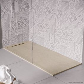 Receveur de douche en pierre naturelle extra plat à poser 80x130cm - beige marbre - ORIGINE