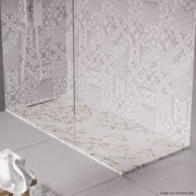 Receveur de douche en pierre naturelle extra plat à poser 80x90cm - blanc marbre - ORIGINE