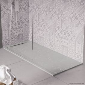 Receveur de douche en pierre naturelle extra plat à poser 80x90cm - gris marbre - ORIGINE
