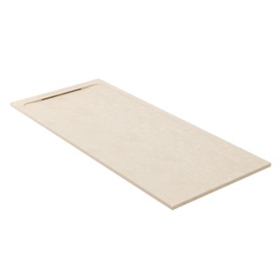 Receveur de douche en pierre naturelle extra plat à poser 90x160cm - beige marbre - ORIGINE