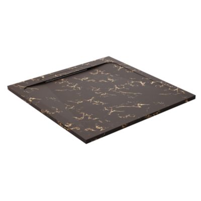 Receveur de douche en pierre naturelle extra plat à poser 90x90cm - marron marbre - ORIGINE