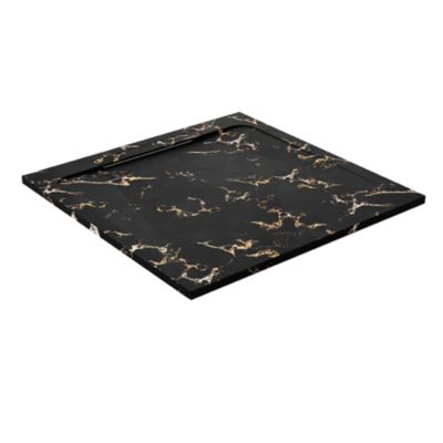 Receveur de douche en pierre naturelle extra plat à poser 90x90cm - noir marble - ORIGINE