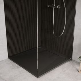 Receveur de douche en pierre naturelle extra plat à poser 90x90cm - noir - ORIGINE