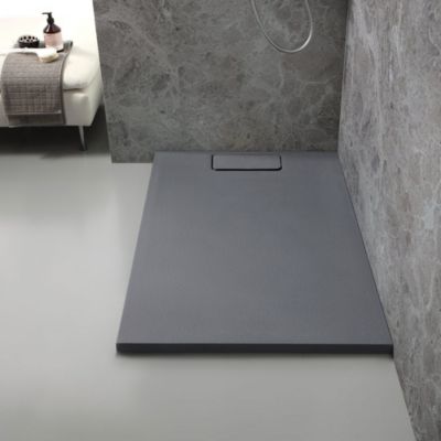 Receveur De Douche En Résine Gris Ardoise 80X120 Cm Effet Pierre - Mart