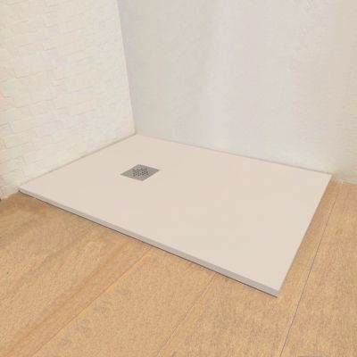 Receveur de douche en résine VALENCIA Finition Ardoise 100x140 Beige