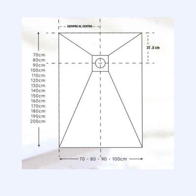 Receveur de douche en résine VALENCIA Finition Ardoise 100x140 Beige