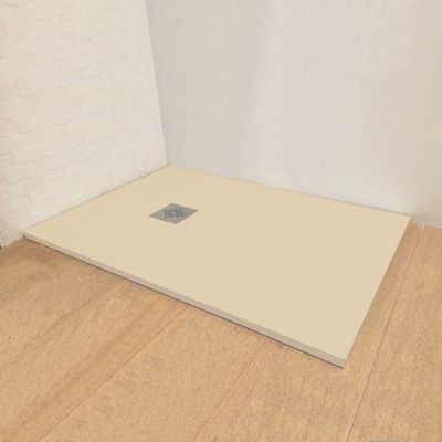 Receveur de douche en résine VALENCIA Finition Ardoise 70x170 Crème Intense