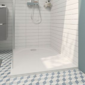 Receveur de douche en résine L.120 x l.90 cm, blanc, GoodHome Cavally