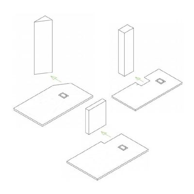 Receveur de douche en SMC, 3,2 cm de hauteur, gris effet béton, Sans système d'évacuation, 90x140cm
