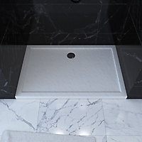 Receveur de douche extra-plat 80 x 120 cm, acrylique, blanc, Galedo Pedra