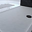 Receveur de douche extra-plat 80 x 120 cm, acrylique, blanc, Galedo Pedra