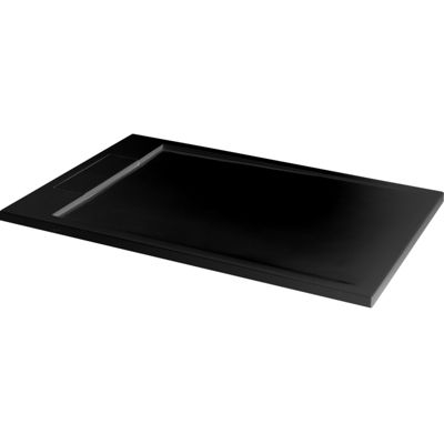 Receveur de douche extra plat 80x140 en solid surface noir Morzine
