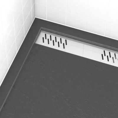 Receveur de douche extra-plat 90 x 120 cm, acrylique, gris, Galedo Pedra