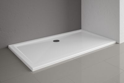Receveur de douche extra-plat 90 x 160 cm à poser ou encastrer, acrylique, blanc, Schulte