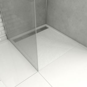 Receveur de douche 90 x 160 cm, recoupable, blanc, Allibert Karbon