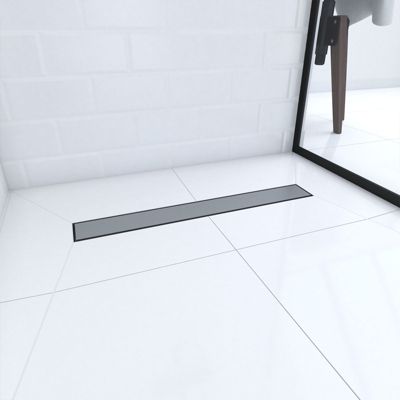 Receveur de douche extra-plat à carreler 80 x 120 cm, bonde linéaire, Galedo Showerplate