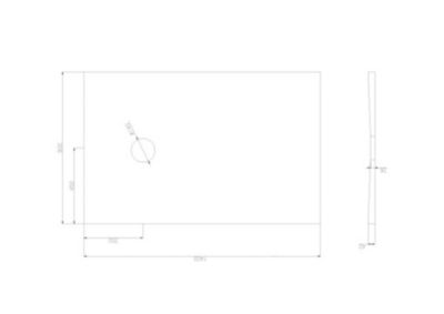 Receveur de douche extra-plat à carreler 90 x 140 cm, bonde centrale, Galedo Showerplate