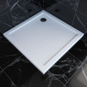 Receveur de douche extra plat acrylique blanc Galedo Pedra 90 x 90 cm