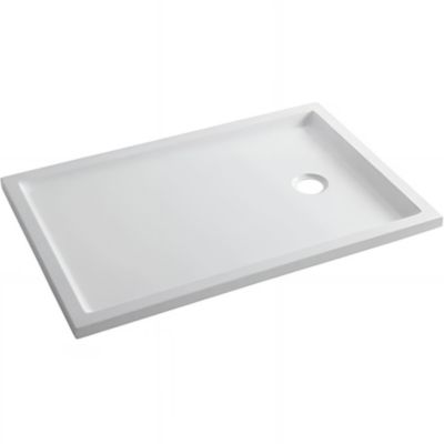 Receveur de douche extra-plat acrylique haute densité SANINDUSA Piano fond lisse 140x90 épaisseur 3.5cm blanc