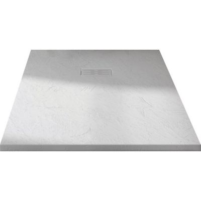 Receveur de douche extra plat - Kinerock Evo - Kinedo - 90 x 90 cm - Blanc effet pierre