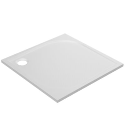 Receveur de douche extra-plat l.70 x L.70 cm blanc anti dérapant, GoodHome Limski