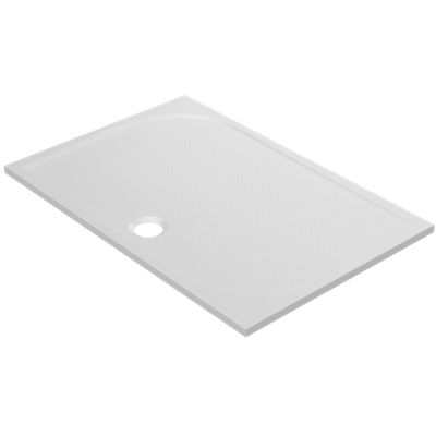 Receveur de douche extra-plat l.80 x L.120 cm blanc anti dérapant, GoodHome Limski