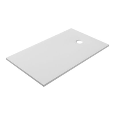 Receveur de douche extra-plat l.80 x L.140 cm blanc anti dérapant, GoodHome Leira
