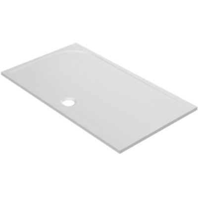Receveur de douche extra-plat l.80 x L.140 cm blanc anti dérapant, GoodHome Limski