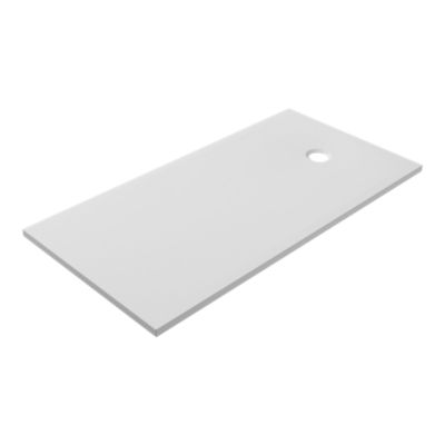 Receveur de douche extra-plat l.80 x L.160 cm blanc anti dérapant, GoodHome Leira