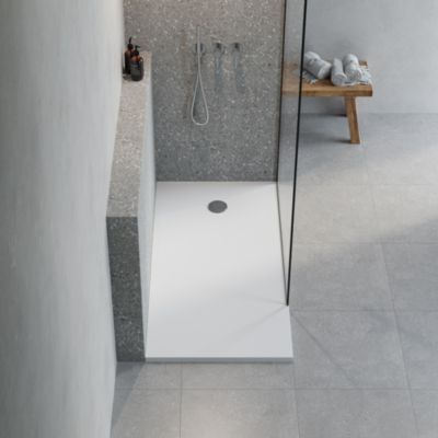 Receveur de douche extra-plat l.80 x L.160 cm blanc anti dérapant ...